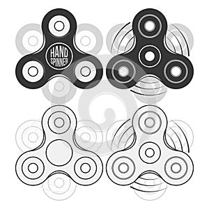 Fidget Spinner Banners, Labels or Badges Set