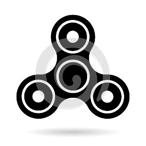 Fidget spinner black simple icon vector isolated