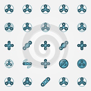 Fidget spinner colorful icons