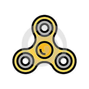 fidget spinner fidget toy color icon vector illustration