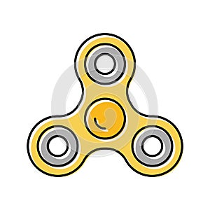 fidget spinner fidget toy color icon vector illustration