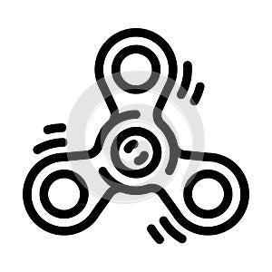 fidget spinner fidget toy line icon vector illustration
