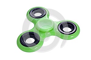 Fidget spinner green isolated