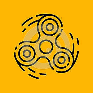 Finger spinner linear logo design