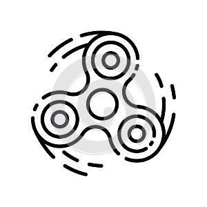 Finger spinner linear logo design