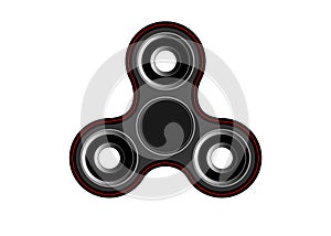 Fidget spinner icon - toy for stress relief and improvement of attention span. Filled with gray and black color. Isolated