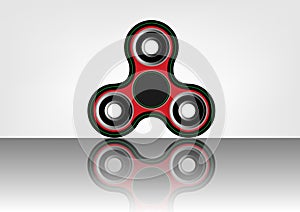 Fidget spinner icon - toy for stress relief and improvement of attention span. Filled with gray and black color. Isolated