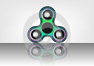 Fidget spinner icon - toy for stress relief and improvement of attention span. Filled multicolor and black color.