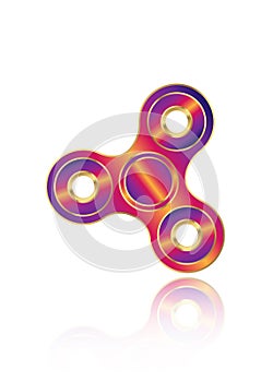 Fidget spinner icon - toy for stress relief and improvement of attention span. Filled multicolors