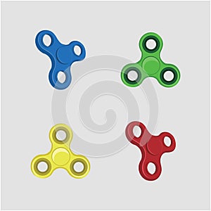 Fidget Spinner Set, ids Toy, Fun, Illustration Vector Design