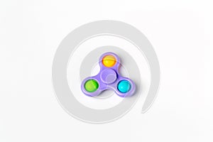 Fidget spinner stress relieving toy on white  background. hand toy known as hand spinner it is very popular