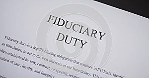 Fiduciary Duty Corporate Law Text