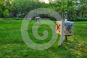 Field archery range in a park