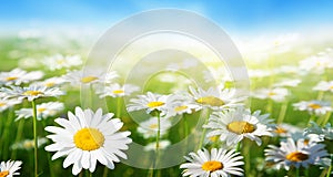 Field of daisy flowers