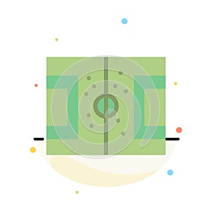 Field, Football, Game, Pitch, Soccer Abstract Flat Color Icon Template