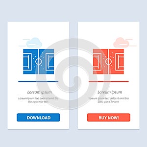 Field, Football, Game, Pitch, Soccer  Blue and Red Download and Buy Now web Widget Card Template