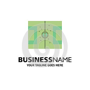 Field, Football, Game, Pitch, Soccer Business Logo Template. Flat Color