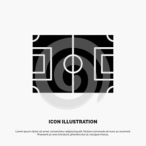 Field, Football, Game, Pitch, Soccer solid Glyph Icon vector