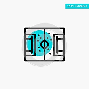 Field, Football, Game, Pitch, Soccer turquoise highlight circle point Vector icon