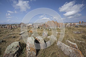 Field of gravestones in Armenia