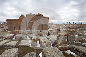 Field of gravestones in Armenia