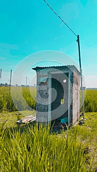 Field green bluesky lightblue house