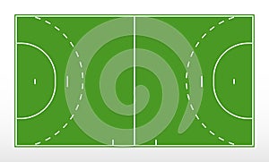 Field for handball. Outline of lines handball field. Green field for handball.