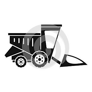Field harvester icon, simple style
