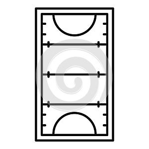 Field hockey arena icon, outline style