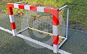 Field hockey gate in a large school stadium