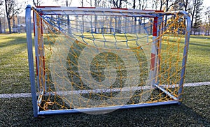 Field hockey gate in a large school stadium