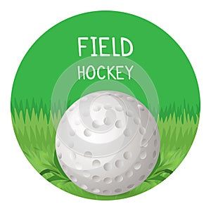 Field hockey poster with ball in circle vector illustration