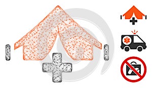 Field Hospital Polygonal Web Vector Mesh Illustration