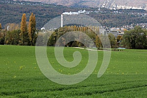 Field Landscape with Smokestack