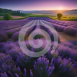 A field of lavender in full bloom, with the sweet scent of flowers wafting through the air4 photo