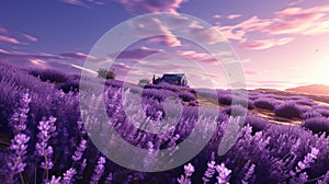 field of lavender in its autumn bloom