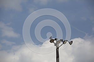 Field Lights On Cloudy Day