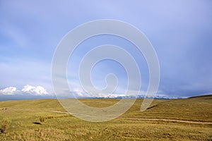 Field and mountines view