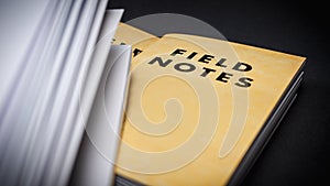 Field notes with blank sheets