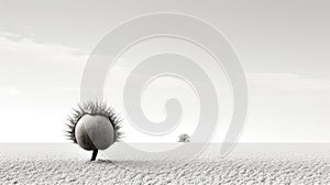 Minimalist Black And White Funitel With Chestnut Background photo