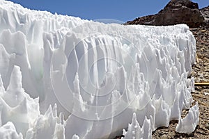 Field of penitentes along the road from La Casualidad to Mina Julia, Puna de Atacama, Argentina photo