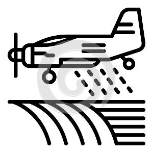 Field plane irrigation icon, outline style