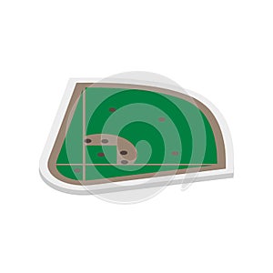 Field of play baseball isometric, vector illustration.