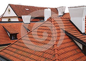 Field of red tiled roofs.