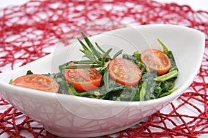 Field salad with tomatoes