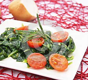 Field salad with tomatoes