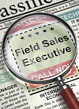 Field Sales Executive Job Vacancy. 3D.