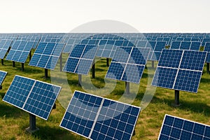 Field of solar panels for energy generation.
