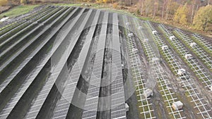 Field or Solar Panels, Solar Energy Installation, Pull Back Aerial