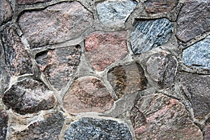 Field stone wall with mortar
